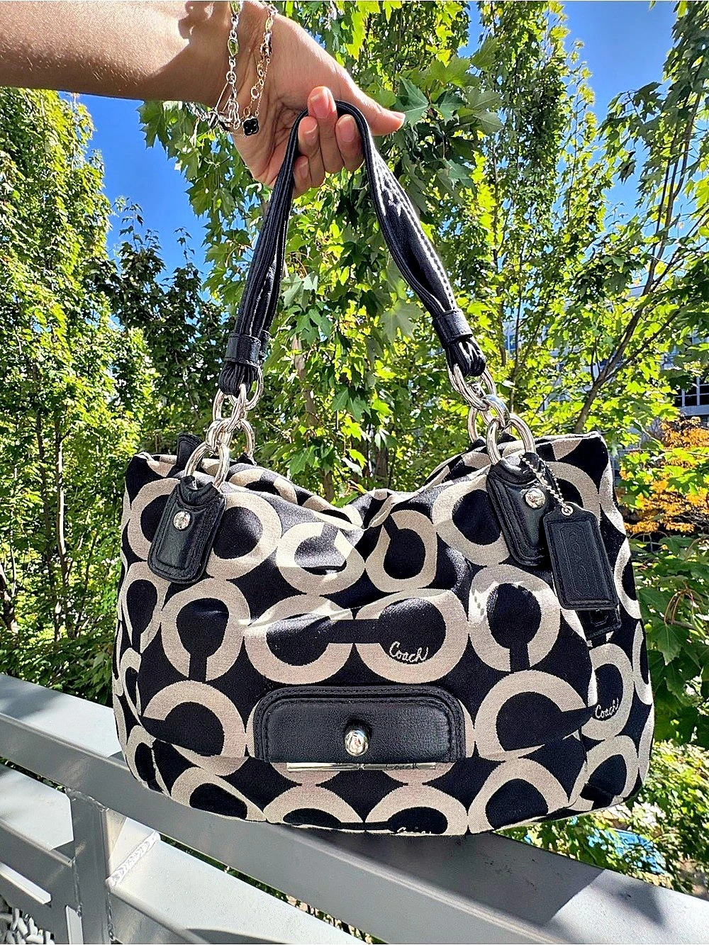 Coach Jaquard C Shoulder Bag